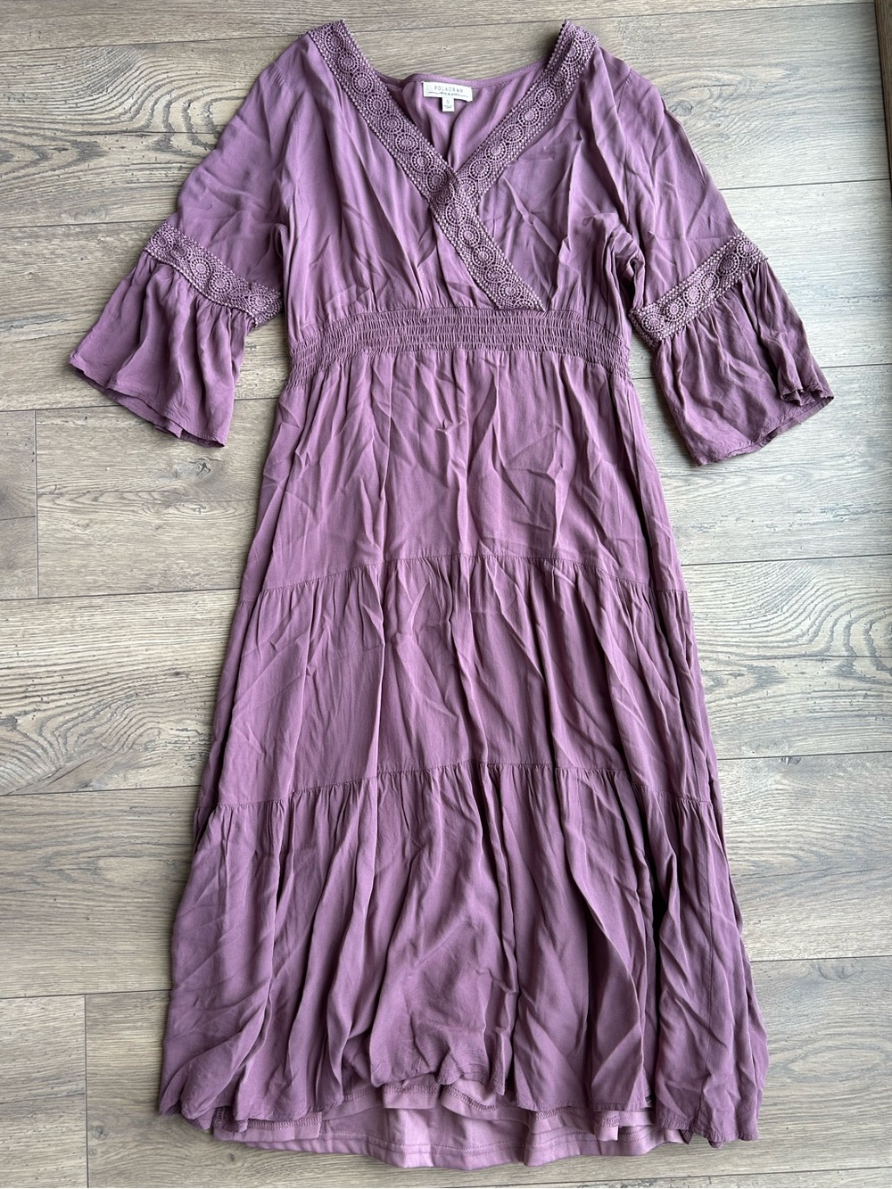 Polagram Boho V-Neck Midi Dress